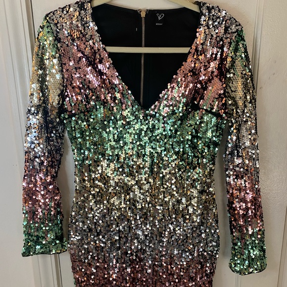 Long Sleeve Sequin Windsor Dress - Picture 1 of 4